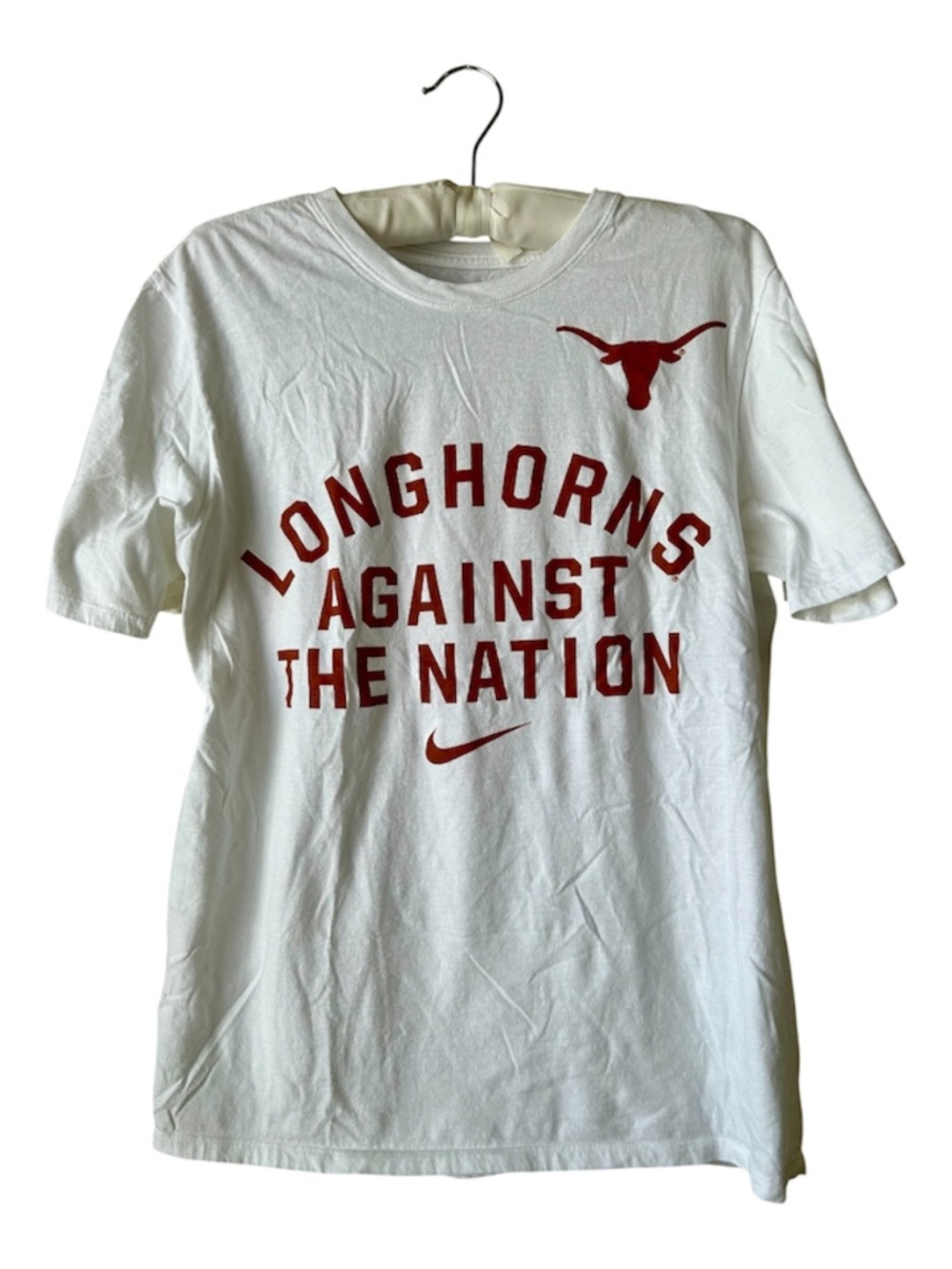 Longhorns Against The Nation T-shirt White Burnt Orange UT Austin Texas Medium